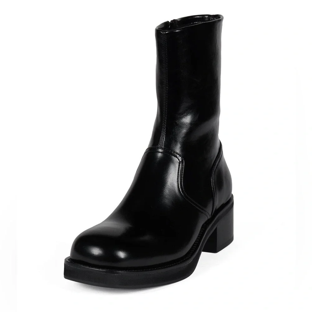 New Jeffrey Campbell Liverpool 2 Platform Ankle Boot Bootie Black Sz 5